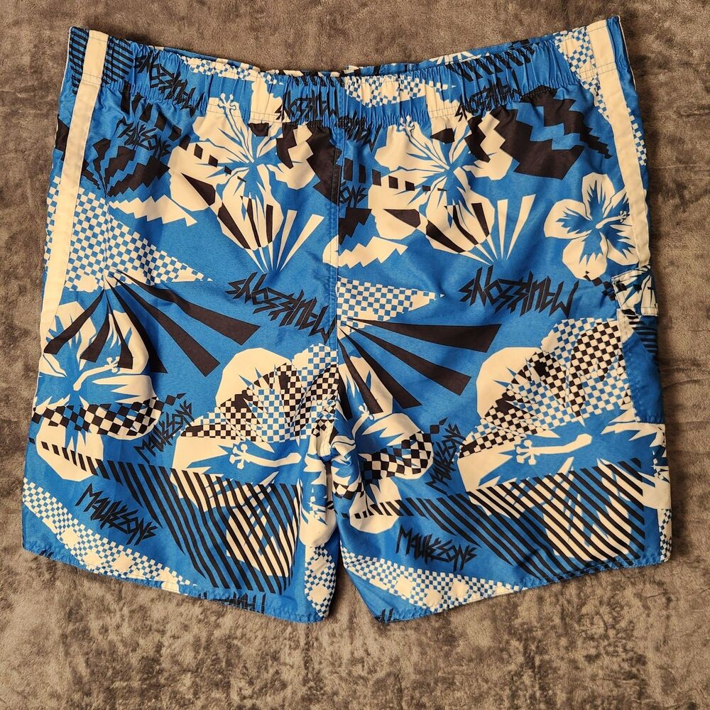 Maui & Sons Surf Hawaii Men's Board Shorts Swim Trunks Blue Pattern XL - Picture 2 of 9
